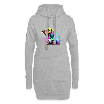 Dachshund Hund Dackelwelpe Hunde Hundehalter - Hoodie-Kleid - Grau meliert - Vorne