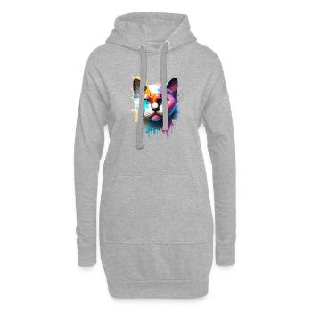 Chat Siamois, Chat, Chat Domestique, Propriétaire De Chat, Chaton - Sweat-shirt à capuche long Femme - gris chiné - Devant
