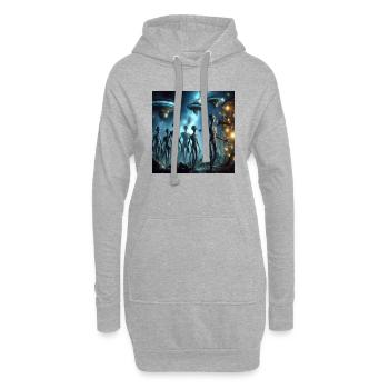Spiritualité de l’espace - Sweat-shirt à capuche long Femme - gris chiné - Devant