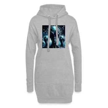 Spiritualité de l’espace - Sweat-shirt à capuche long Femme - gris chiné - Devant