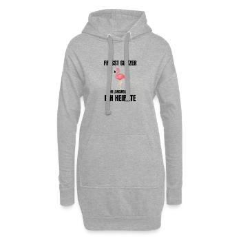 Fresst Glitzer ich heirate! JGA - Hoodie-Kleid - Grau meliert - Vorne