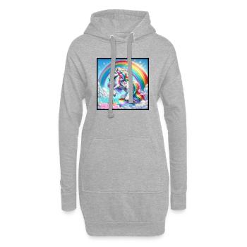 Unicorn on a rainbow - Hoodie-Kleid - Grau meliert - Vorne