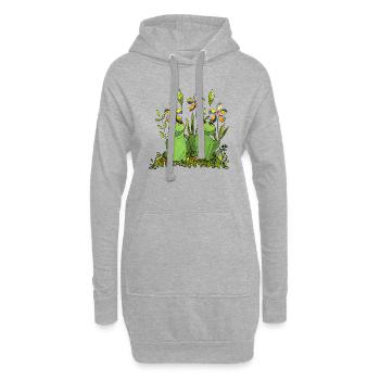 Grenouilles - Sweat-shirt à capuche long Femme - gris chiné - Devant