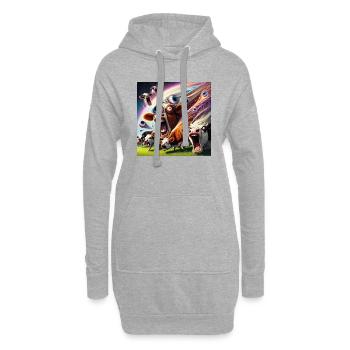 Super Kühe - Hoodie-Kleid - Grau meliert - Vorne