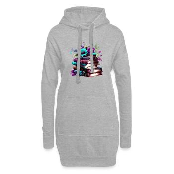 Livre Lecture Livres Lecteur Cadeau Amateur De Livre - Sweat-shirt à capuche long Femme - gris chiné - Devant