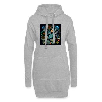 Korallenmärchen in der Dunkelheit - Hoodie-Kleid - Grau meliert - Vorne