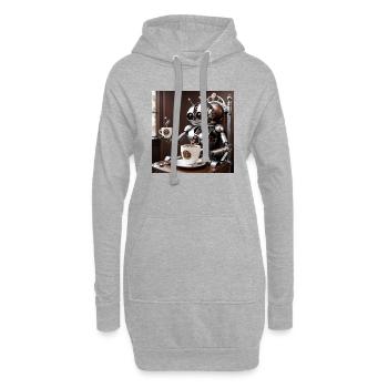 Coffee Bean Robot - Hoodie Dress - heather grey - Front