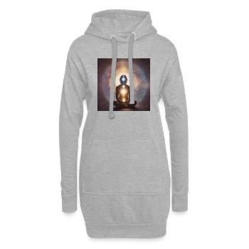 Weltall Spiritualität - Hoodie-Kleid - Grau meliert - Vorne