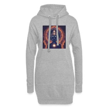 Spiritualité de l’espace - Sweat-shirt à capuche long Femme - gris chiné - Devant