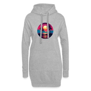 Vintage Sunset Graphic 70s Retrowave Synthwave - Hoodie-Kleid - Grau meliert - Vorne