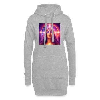 Spiritualité Astrologie - Sweat-shirt à capuche long Femme - gris chiné - Devant