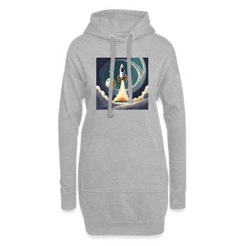 Bring mich zum Mond Vintage Space Rocket Start - Hoodie-Kleid - Grau meliert - Vorne