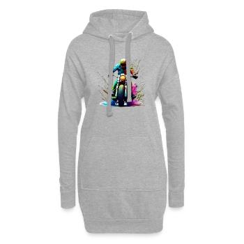 Moto Motocross Motard Motard Fan de Moto - Sweat-shirt à capuche long Femme - gris chiné - Devant