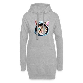 Chat, Animal de compagnie, Chat domestique, Chaton, Propriétaire de chat - Sweat-shirt à capuche long Femme - gris chiné - Devant