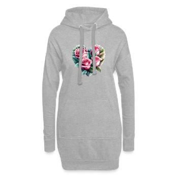 Blume Geschenk Blumen Garten Hobbygärtner Gärtner - Hoodie-Kleid - Grau meliert - Vorne