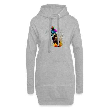 Moto Motocross Motard Motard Fan de Moto - Sweat-shirt à capuche long Femme - gris chiné - Devant