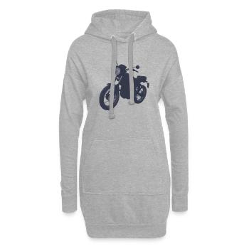 Moto Motocross Motard Motard Fan de Moto - Sweat-shirt à capuche long Femme - gris chiné - Devant