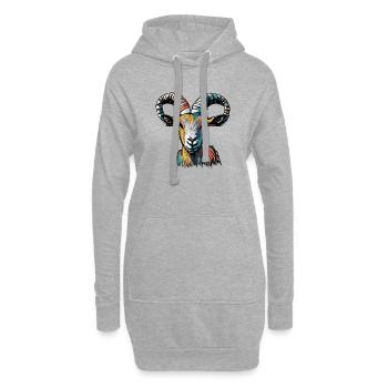 Chèvre Capricorne Zodiaque - Sweat-shirt à capuche long Femme - gris chiné - Devant