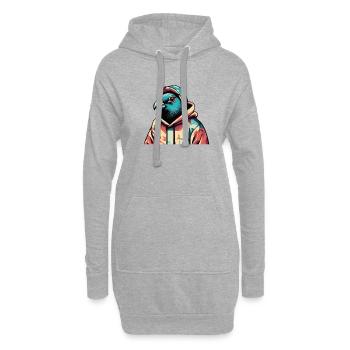 Coole Straßen Taube Vogel - Hoodie-Kleid - Grau meliert - Vorne