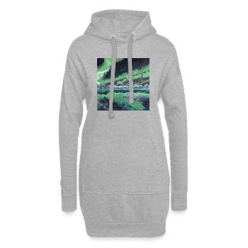 Polarlichter Nordlichter - Hoodie-Kleid - Grau meliert - Vorne
