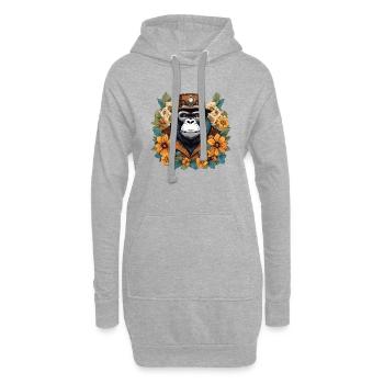 Gorilla Punk - Sweat-shirt à capuche long Femme - gris chiné - Devant