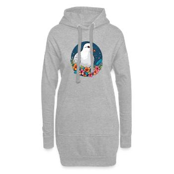 Colombe - Sweat-shirt à capuche long Femme - gris chiné - Devant