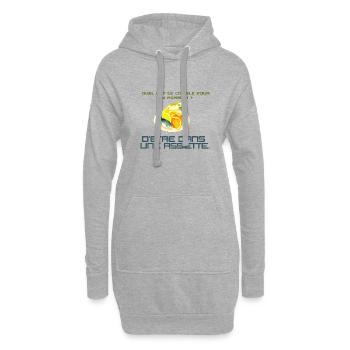 Blague de poisson - Sweat-shirt à capuche long Femme - gris chiné - Devant