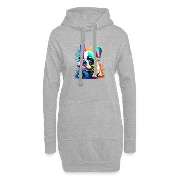 Bouledogue Chiens Propriétaire De Chien Propriétaire De Chien - Sweat-shirt à capuche long Femme - gris chiné - Devant