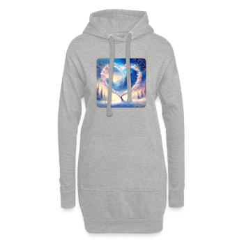 Winter Heart 2 - Hoodie Dress - heather grey - Front