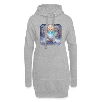 Winter Heart 3 - Hoodie Dress - heather grey - Front