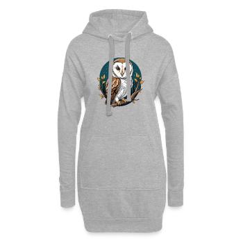 Chouette effraie - Sweat-shirt à capuche long Femme - gris chiné - Devant