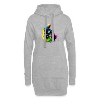 Motorcross Moto Fan de moto Motard Motard - Sweat-shirt à capuche long Femme - gris chiné - Devant