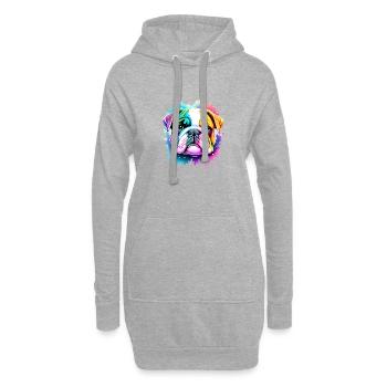 Bouledogue Chiens Propriétaire De Chien Propriétaire De Chien - Sweat-shirt à capuche long Femme - gris chiné - Devant