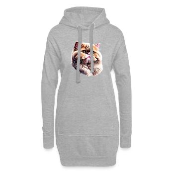 Chat, Propriétaire De Chat, Animal De Compagnie, Chat Domestique, Chaton - Sweat-shirt à capuche long Femme - gris chiné - Devant