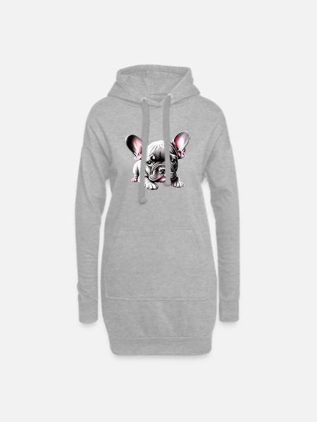 Bulldogge Hundehalter Hund Hundebesitzer Hunde - Hoodie-Kleid - Grau meliert
