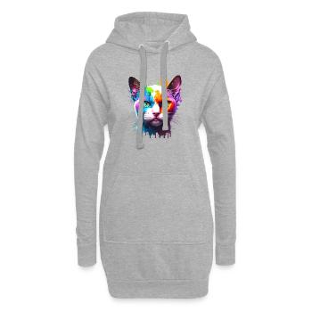 Chat, Animal de compagnie, Chat domestique, Chaton, Propriétaire de chat - Sweat-shirt à capuche long Femme - gris chiné - Devant