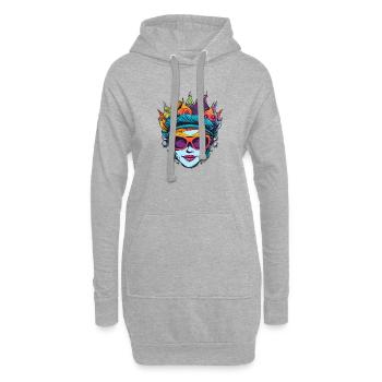 Queen Frau Sonnenbrille - Hoodie-Kleid - Grau meliert - Vorne
