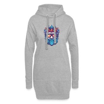Mann König Brille - Hoodie-Kleid - Grau meliert - Vorne