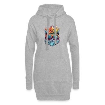 Mann König Brille - Hoodie-Kleid - Grau meliert - Vorne