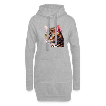 Chat, Propriétaire De Chat, Animal De Compagnie, Chat Domestique, Chaton - Sweat-shirt à capuche long Femme - gris chiné - Devant