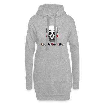 Laugh Out Life - LOL Schädel - Hoodie-Kleid - Grau meliert - Vorne