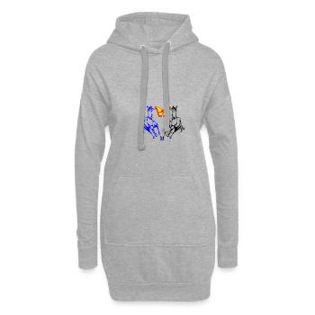 COEUR DE CHEVAUX - Sweat-shirt à capuche long Femme - gris chiné - Devant
