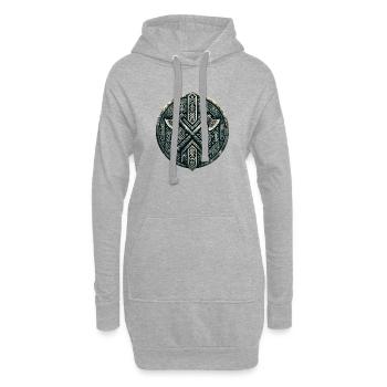 Wikinger Schild - Hoodie-Kleid - Grau meliert - Vorne