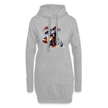 Doberman Doberman chiot Doberman Dresseur Chien - Sweat-shirt à capuche long Femme - gris chiné - Devant