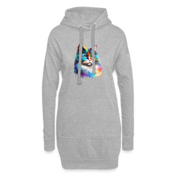 Maine Coon Cat Chaton Chaton Chat Propriétaire Chat - Sweat-shirt à capuche long Femme - gris chiné - Devant