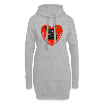 Ohne Bauern geht es nicht - Hoodie-Kleid - Grau meliert - Vorne