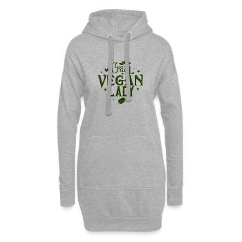 Folle dame végétalienne veganuary bien-être animal environnement végétalien - Sweat-shirt à capuche long Femme - gris chiné - Devant