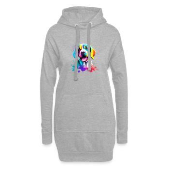 Labrador Propriétaire Labrador Retriever chiot - Sweat-shirt à capuche long Femme - gris chiné - Devant