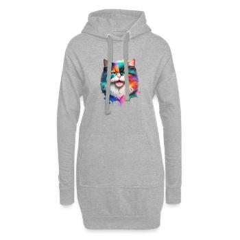 Chat domestique, chat, chat persan, chat, propriétaire de chat - Sweat-shirt à capuche long Femme - gris chiné - Devant