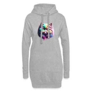 Perserkatze Kater Hauskatze Katze Katzenbesitzer - Hoodie-Kleid - Grau meliert - Vorne